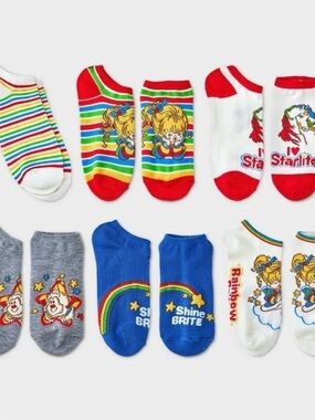 Rainbow Brite Women’s 6pk Low-Cut Socks, Size 4-10, Assorted Colors, NEW